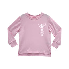 JUST SEND IT GIRLS LONG SLEEVE BABY PINK